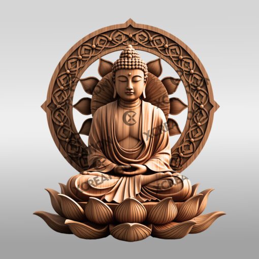 Buddha 3D Illusion Laser Engraving File, Serene Art