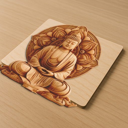 Buddha 3D Illusion Laser Engraving File, Serene Home