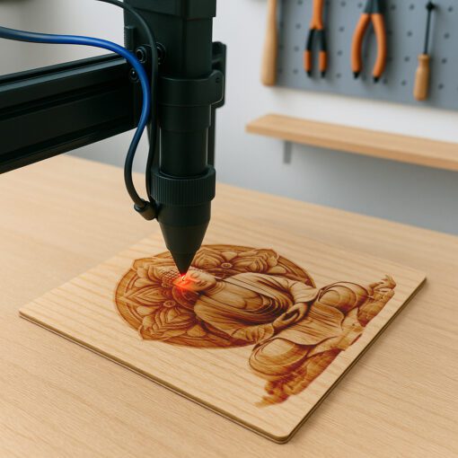 Buddha 3D Illusion Laser Engraving File, Serene Home