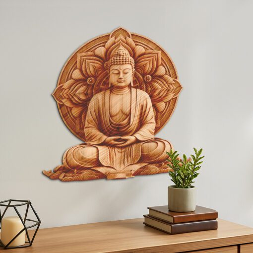 Buddha 3D Illusion Laser Engraving File, Serene Home