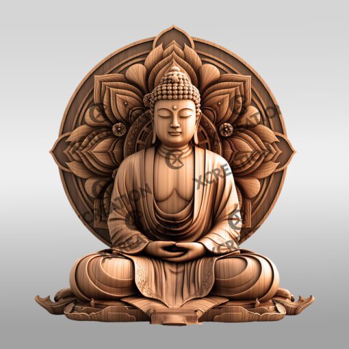 Buddha 3D Illusion Laser Engraving File, Serene Home