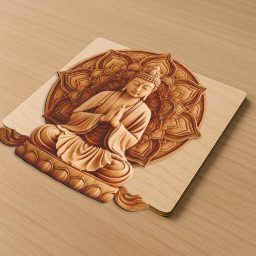 Buddha 3D Illusion Laser Engraving File, Spiritual Art
