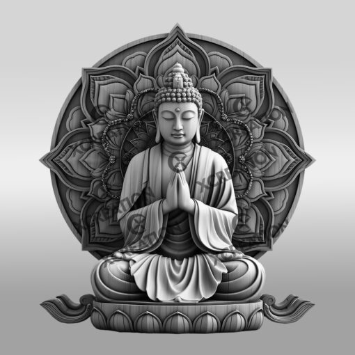 Buddha 3D Illusion Laser Engraving File, Spiritual Art
