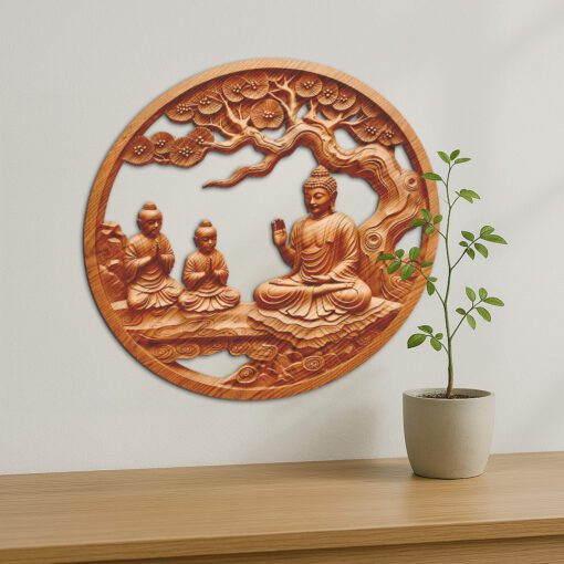Buddha 3D Illusion Laser Engraving File, Spiritual Home
