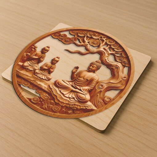 Buddha 3D Illusion Laser Engraving File, Spiritual Home