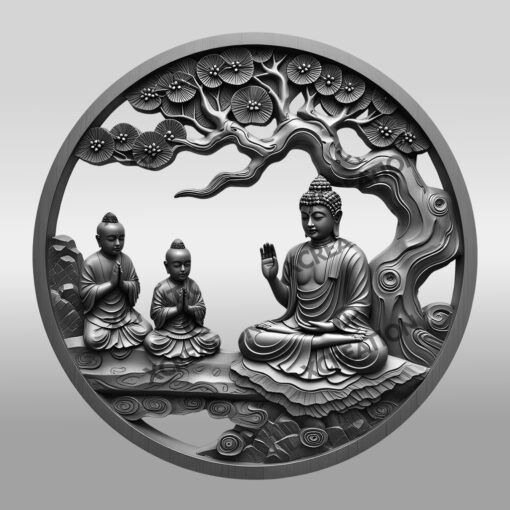 Buddha 3D Illusion Laser Engraving File, Spiritual Home