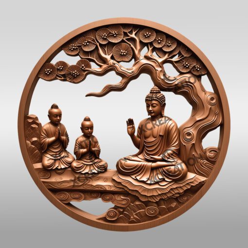 Buddha 3D Illusion Laser Engraving File, Spiritual Home