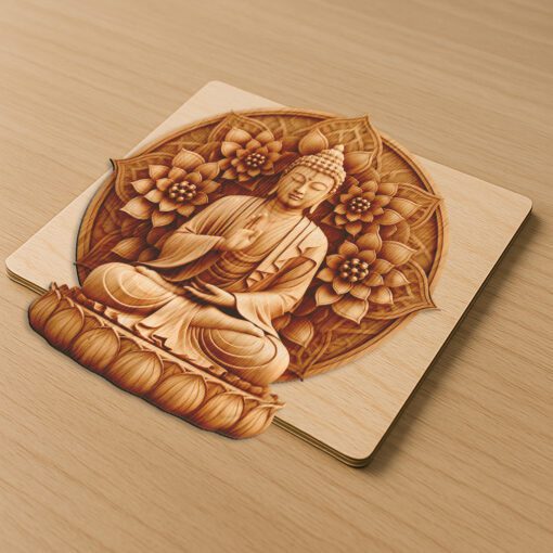 Buddha 3D Illusion Laser Engraving File, Spiritual Wall