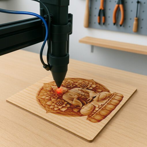Buddha 3D Illusion Laser Engraving File, Spiritual Wall