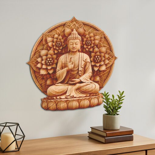 Buddha 3D Illusion Laser Engraving File, Spiritual Wall