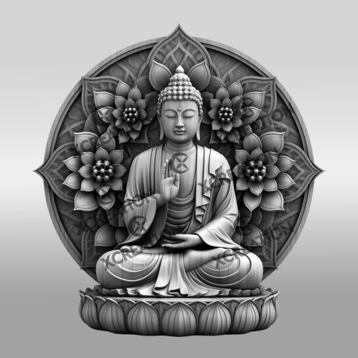 Buddha 3D Illusion Laser Engraving File, Spiritual Wall