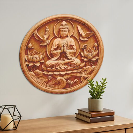 Buddha 3D Illusion Laser Engraving File, Spiritual Wall