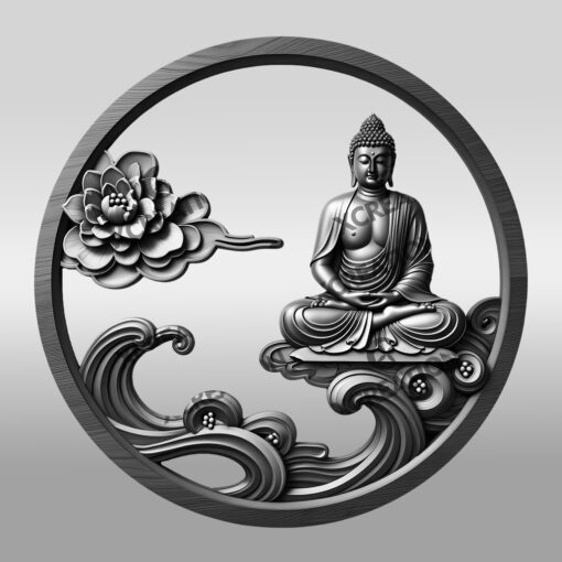 File di Incisione Laser 3D con Illusione del Buddha, Arte Murale Zen, Decorazioni Meditative per la Casa - immagine 6