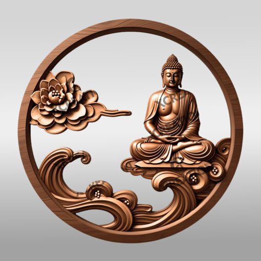 Buddha 3D Illusion Laser Engraving File, Zen Wall