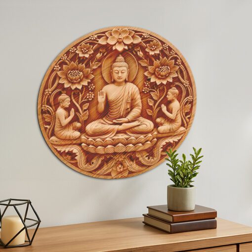 Buddha 3D Illusion Laser Engraving, Zen Wall Art,