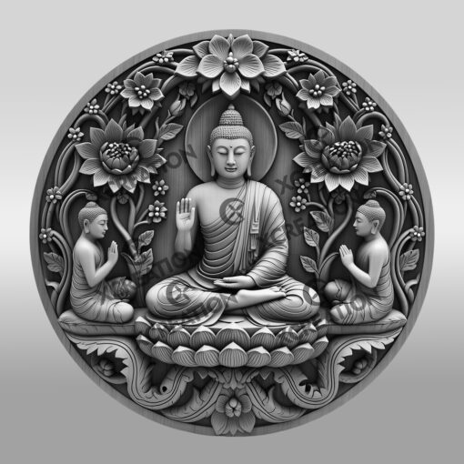 Buddha 3D Illusion Laser Engraving, Zen Wall Art,