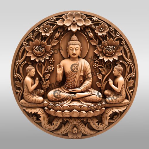 Buddha 3D Illusion Laser Engraving, Zen Wall Art,