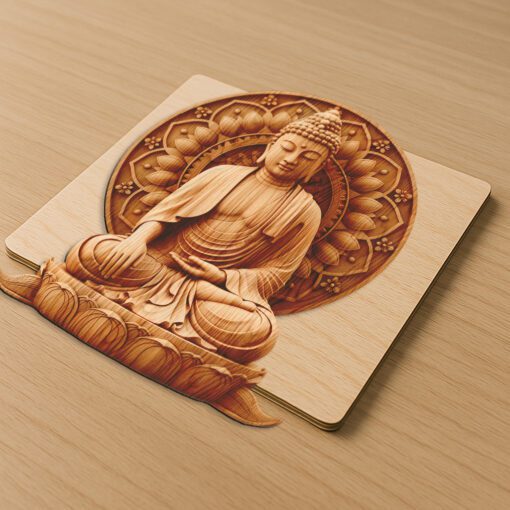 Buddha 3D Laser Engraving File, Smiling Buddha Art