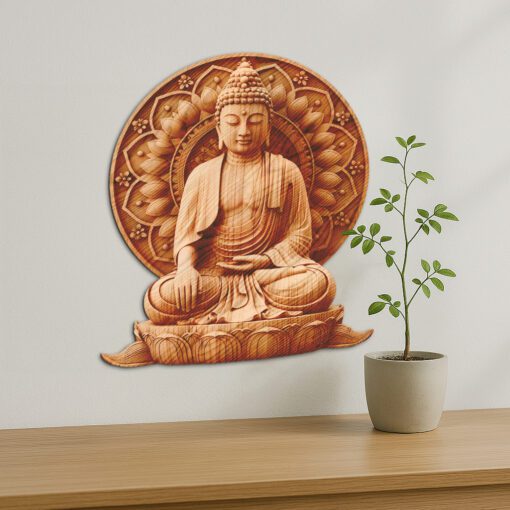 Buddha 3D Laser Engraving File, Smiling Buddha Art