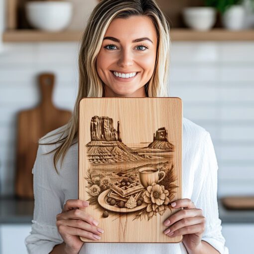 Charcuterie Board Engraving File, American Brunch Design, Monument