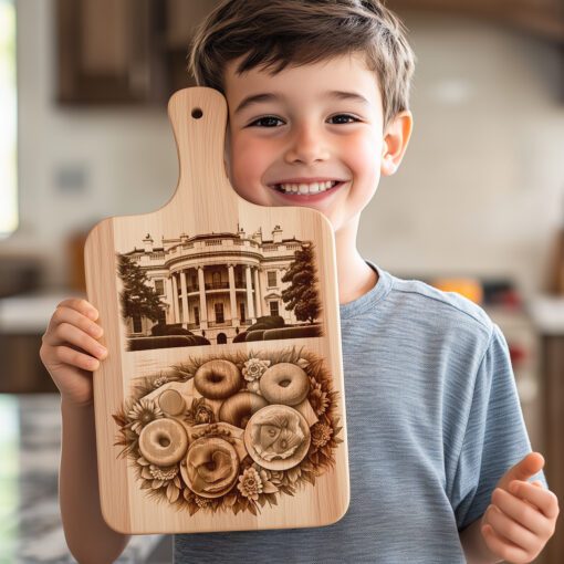 Charcuterie Board Engraving File, American Meal Style, Bagel