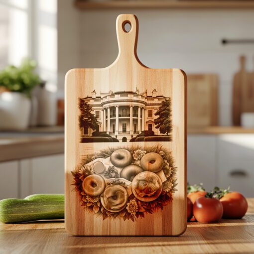 Charcuterie Board Engraving File, American Meal Style, Bagel