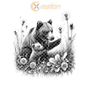 Charcuterie Board Engraving File, Bear and Cub Rustic