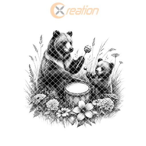 Charcuterie Board Engraving File, Bear Music Nature Scene,