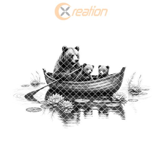 Charcuterie Board Engraving File, Bears in Boat Rustic