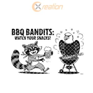 Charcuterie Board Engraving File, Cartoon Raccoon and Eagle,