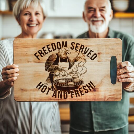 Charcuterie Board Engraving File, Eagle Grilling Design, Rustic
