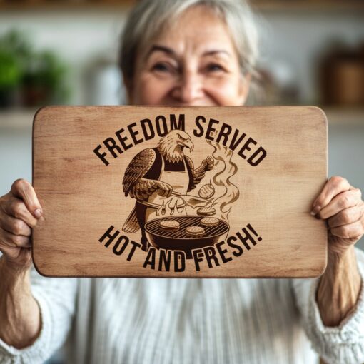 Charcuterie Board Engraving File, Eagle Grilling Design, Rustic