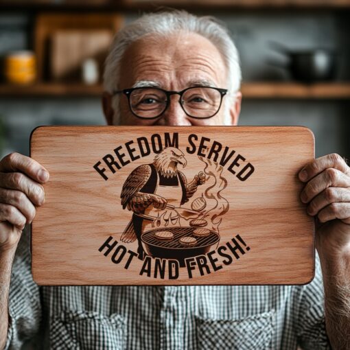 Charcuterie Board Engraving File, Eagle Grilling Design, Rustic