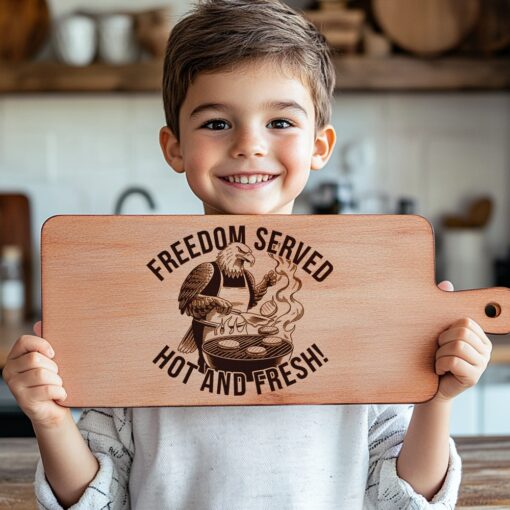 Charcuterie Board Engraving File, Eagle Grilling Design, Rustic