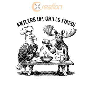 Charcuterie Board Engraving File, Eagle Moose Design, Grilling