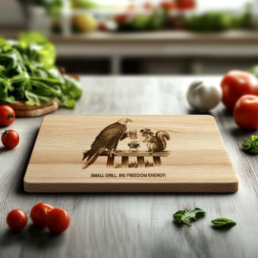 Wurstbrett Gravur Datei, Adler Eichhörnchen Grill Bier Design, Küchendekor Vorlage – Bild 4
