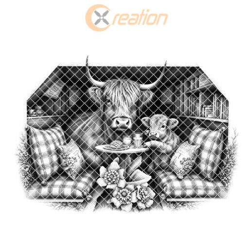 Charcuterie Board Engraving File, Highland Cow Farmhouse Kitchen