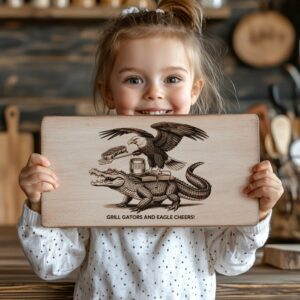 Charcuterie Board Engraving File, Laser Design with Eagle,