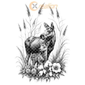 Charcuterie Board Engraving File, Moose and Deer, Rustic