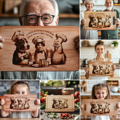 Paquete de Grabado Láser para Tabla de Charcutería, Diseños Divertidos de Animales para Barbacoa, Decoración de Cocina - Imagen 4