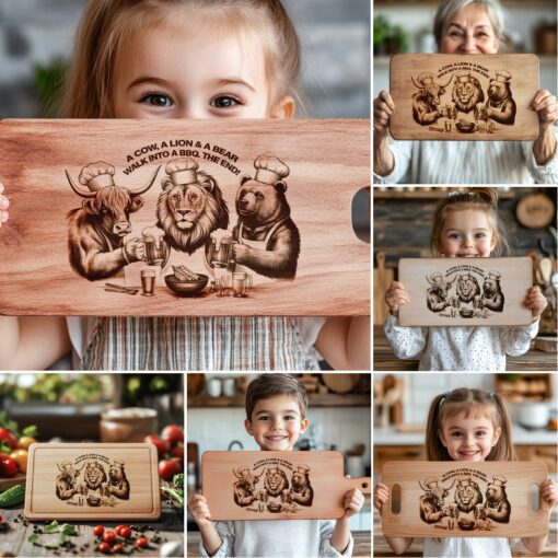 Paquete de Grabado Láser para Tabla de Charcutería, Diseños Divertidos de Animales para Barbacoa, Decoración de Cocina - Imagen 6