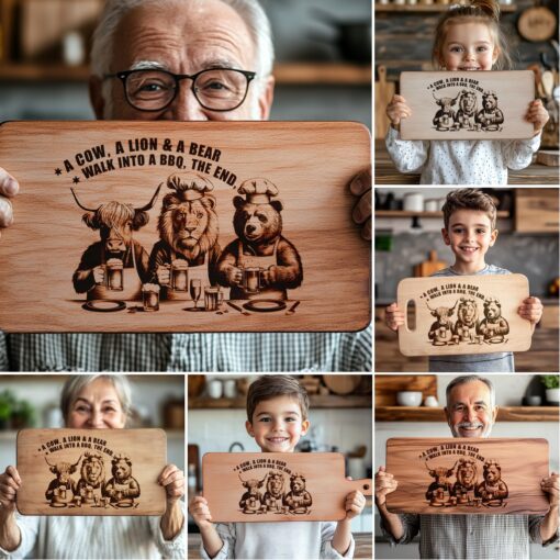 Paquete de Grabado Láser para Tabla de Charcutería, Diseños Divertidos de Animales para Barbacoa, Decoración de Cocina - Imagen 7