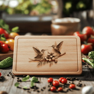 Charcuterie Board Laser Engraving File, 3D Hummingbird Design,