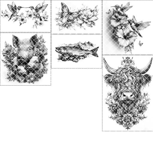 Fichier de gravure laser pour planche à charcuterie, Illusion d'animal en 3D, Décoration artistique pour la cuisine – Image 8