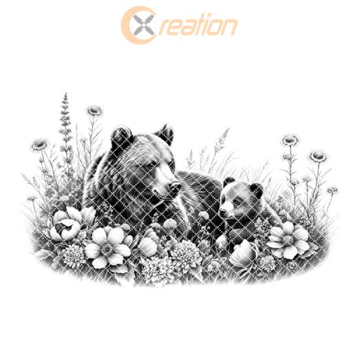 Archivo de grabado láser para tabla de charcutería, decoración de cocina rústica floral con oso cachorro - Imagen 7