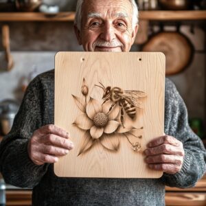 Charcuterie Board Laser Engraving File, Bee and Flower
