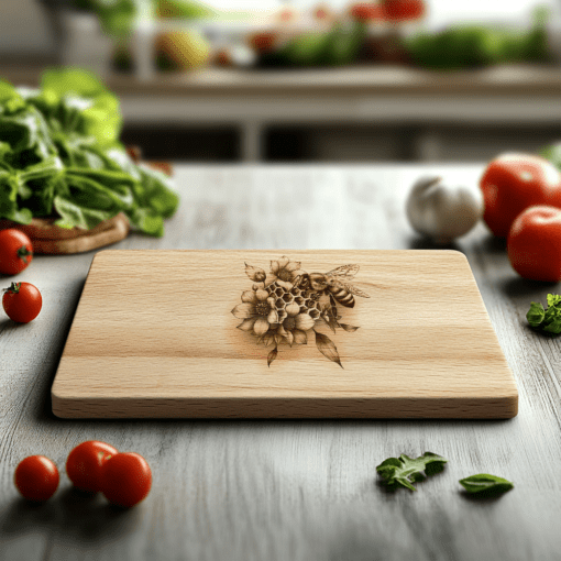 Charcuterie Board Laser Engraving File, Bee and Flower