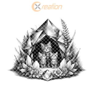 Charcuterie Board Laser Engraving File, Cat Family Crystal