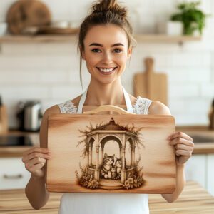 Charcuterie Board Laser Engraving File, Cat Family Gazebo