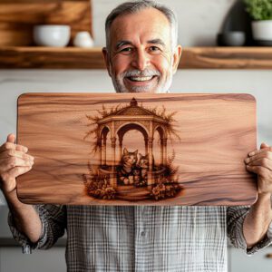 Charcuterie Board Laser Engraving File, Cat Family Gazebo